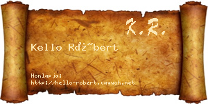 Kello Róbert névjegykártya